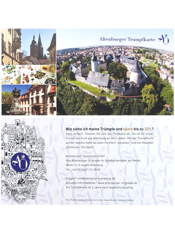 Altenburger Trumpfkarte - Gutschein für 3 unvergessliche Erlebnisse und insgesamt 5 Euro gespart!