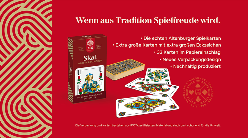 Skat, deutsches Bild große Eckzeichen Informationen
